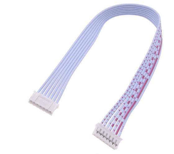 Двусторонний коннектор PH2.0 7P Female (прямой, красный и белый провод, 1007 26AWG, 50 см)