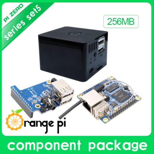 Комплект Одноплатный компьютер Orange Pi Zero (256 МБ, плата расширения, черный корпус)