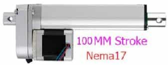 Шаговый актуатор (ход 100мм, скорость 30мм/с, усилие 200Н, 6-24В) Nema17