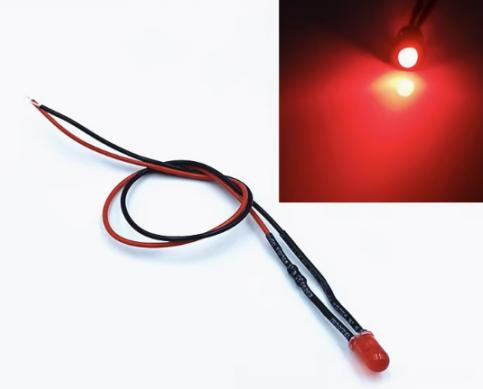 12-18V 5MM Red LED Indicator Light with 20CM Cable