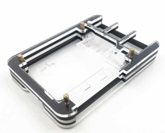 Корпус акриловый многослойный (5-слойный, для Raspberry Pi 5, совместим с вентиляторами, черный)