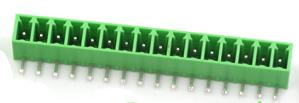 Зеленые клеммные колодки KF2EDGR-22P (изогнутые, 3.81 мм, 22P, PCB)