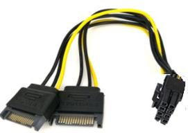 Кабель питания 2x15PIN SATA - 8PIN для видеокарты