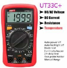 Цифровой мультиметр UNI-T UT33C+ (ручной диапазон, измерение температуры, с батареей)