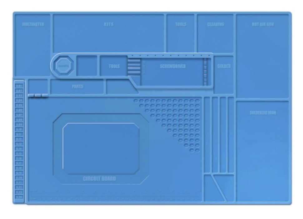 Repair Workbench High Silicone Heat Insulation Temperature Resistant Blue TE-702 Mobile Pad with Magnetic Phone Electronics 55*38CM