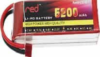 Аккумулятор RED (LiPo, 3S, 5200 мАч, 11.1В, 25С, высокая мощность, для авиамоделей, разъем T Female)