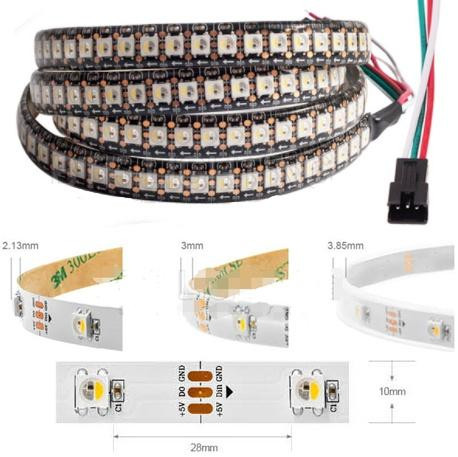 Адресная светодиодная лента SK6812 RGBCW 5050 (белая, 5В, 30 LED/м, 5м, IP67, водонепроницаемая)