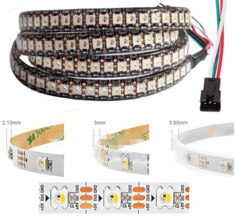 Адресная светодиодная лента SK6812 RGBCW 5050 (белая, 5В, 60 LED/м, 5м, IP65, водонепроницаемая)