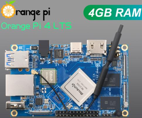 Одноплатный компьютер Orange Pi 4 LTS (4 ГБ, без EMMC, Rockchip RK3399, Android/Ubuntu/Debian)
