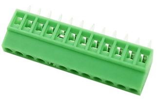 Зеленые клеммные колодки KF128-12P (прямые, 2.54 мм, 12P, PCB)