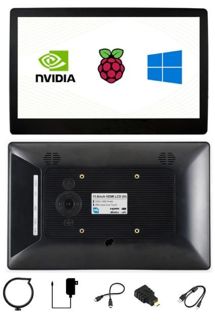 "LCD дисплей 11.6"" (HDMI/VGA, IPS, 1920x1080, сенсорный,  совместим с Raspberry Pi 4B/3B+/3B)"
