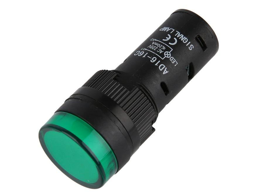Сигнальная лампа AD16-16C (AC220В, 16мм, LED, зеленый)
