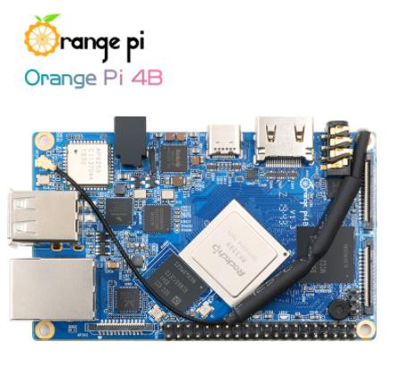 Одноплатный компьютер Orange Pi 4B (4 ГБ, 16 ГБ EMMC, Rockchip RK3399 с NPUподдержка Android, Ubuntu, Debian)