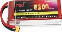 Аккумулятор RED (LiPo, 3S, 5200 мАч, 11.1В, 35С, высокая мощность, для авиамоделей, разъем XT60 Female)