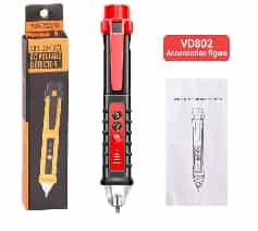 Voltage Detector Tester Black ANENG VD802 Smart Non-Contact (With Battery) Pen