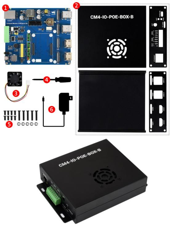 Мини-компьютер Waveshare PoE (Type B, на базе Raspberry Pi CM4, без модуля) - адаптер 5V 3A USB-C (США)