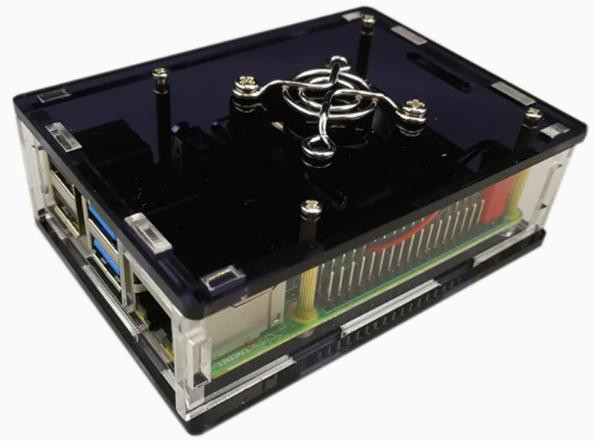 Корпус без крепления для Raspberry Pi 4B (акриловый, коричневый, совместим с вентиляторами 3007/3010)