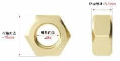 Шестигранная гайка M6 (медь)
