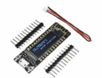 WeMos ESP8266 WIFI модуль с синим OLED 0.91"" (черная PCB, контакты не запаяны)
