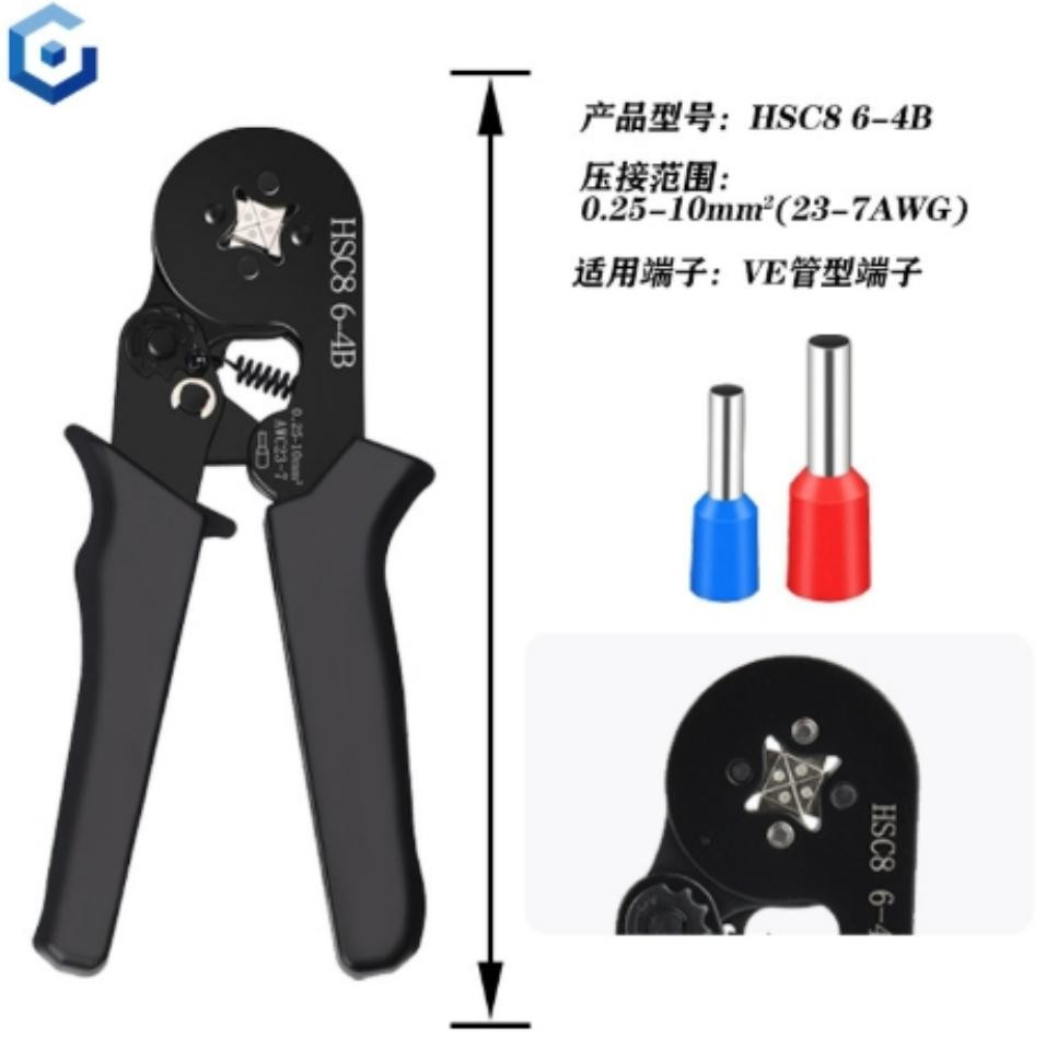 Crimping Pliers HSC8 6- Tubular Terminal Black 4B