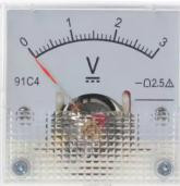 91C4-V Pointer DC Voltmeter 0-3V Size:45x45mm