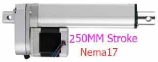 Шаговый актуатор (ход 250мм, скорость 45мм/с, усилие 100Н, 6-24В) Nema17