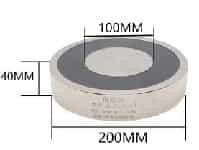 Электромагнит P200/40 DC12V(12В пост. тока, усилие 1000кг, круглый)