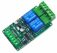 Modbus RTU релейный модуль (2 канала, 12В, оптронная развязка, RS485, совместимость с Arduino)