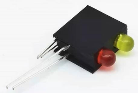 (Yellow+Red Left + Right -) Light Holder with Light 3MM Double Hole LED