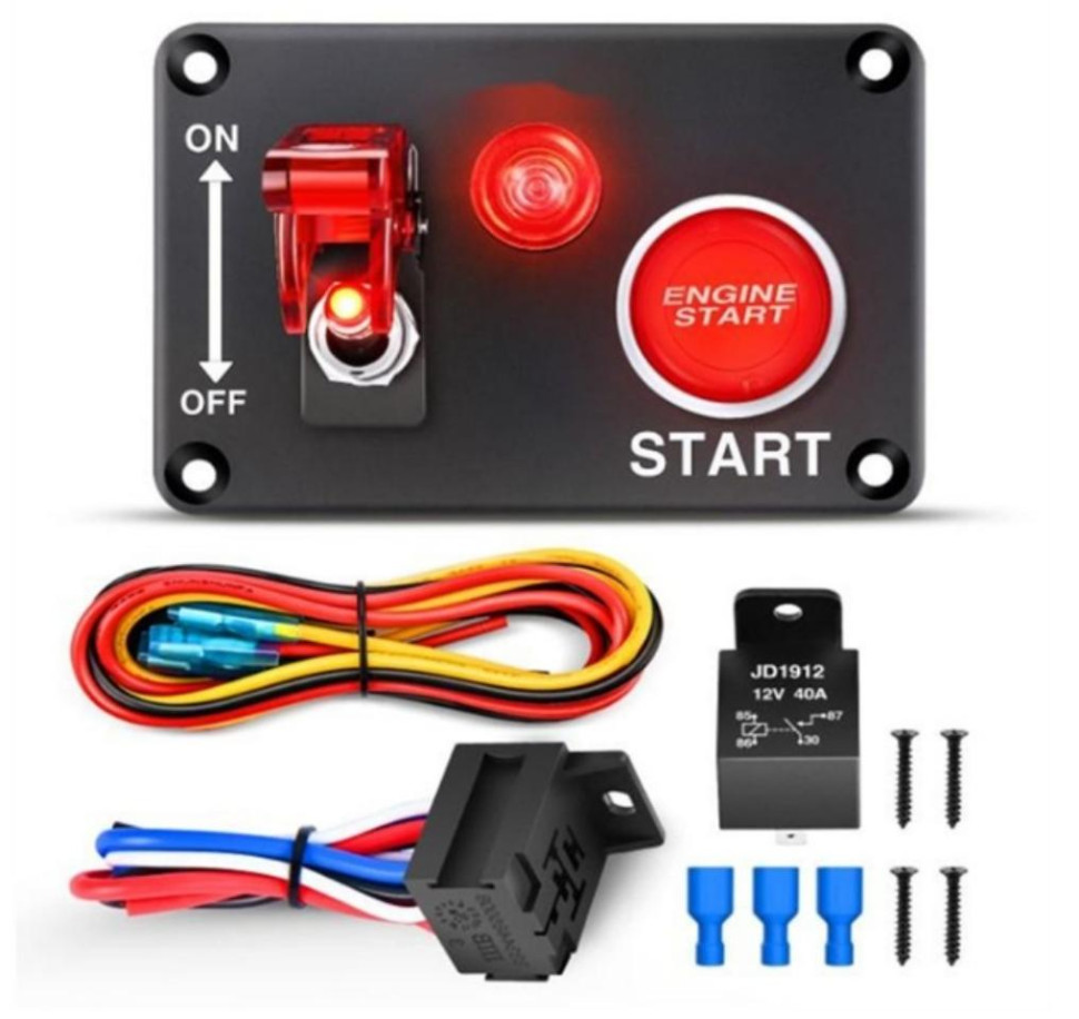 Starter Rocker Switch 1 Gang Racing Car Panel 12V