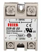 Твердотельное реле FOTEK SSR-60DD (5-200В, DC управление DC нагрузкой)