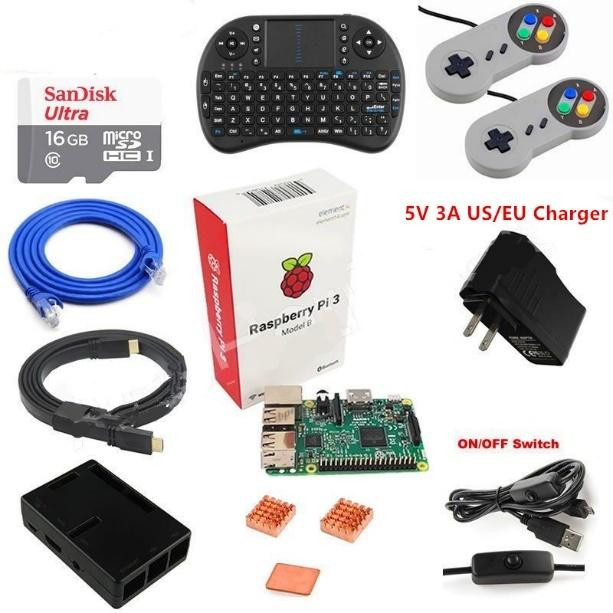 Набор Kit 2 с одноплатным компьютером Raspberry Pi 3 B (E14 последняя версия, US вилка)