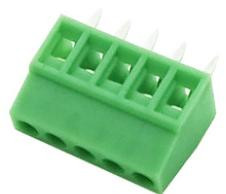 Зеленые клеммные колодки KF128-5P (прямые, 2.54 мм, 5P, PCB)