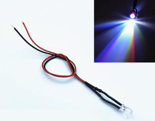 12-18V 5MM Water Clear RGB Slow Flash LED Indicator Light with 20CM Cable