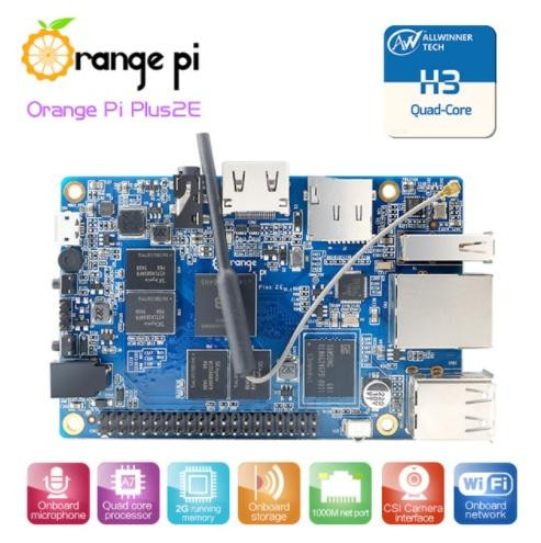 Одноплатный компьютер Orange Pi Plus 2E (H3, 1.6 ГГц, 2 ГБ RAM, 4K)