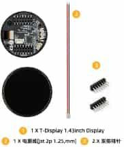 Unsoldered LILYGO T- Display-S3 ESP32-S3 Supports SD Card AMOLED Module Touch 1.43inch Support