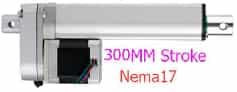 Шаговый актуатор (ход 300мм, скорость 45мм/с, усилие 100Н, 6-24В) Nema17
