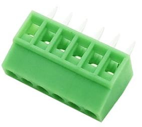 Зеленые клеммные колодки KF128-6P (прямые, 2.54 мм, 6P, PCB)