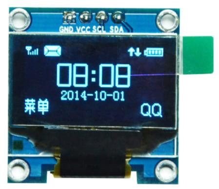 "Дисплей 0.96"" 128*64 I2C OLED LCD, SSD1306 синие символы на синем экране"