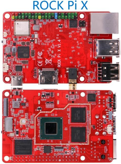 Одноплатный компьютер Rock PI X (4GB, 16GB EMMC, Wi-Fi, Bluetooth)