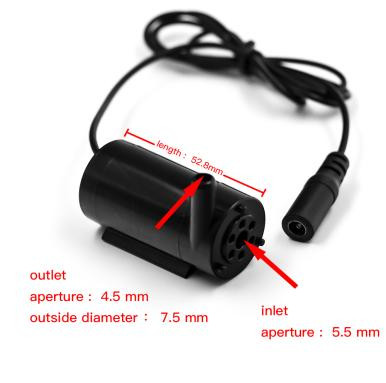 Mini Submersible Pump 5V Black Mute Sounds with DC5.5