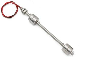 Поплавковый выключатель с фиксированной длиной (225 мм, нержавеющая сталь, двойной поплавок, кабель 350 мм, случайный цвет провода)