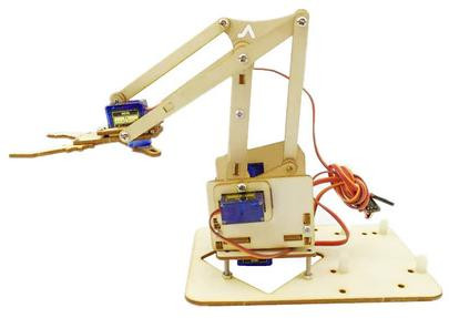 Рука робота-манипулятора деревянная DIY Kit 4 DOF без сервопривода и платы