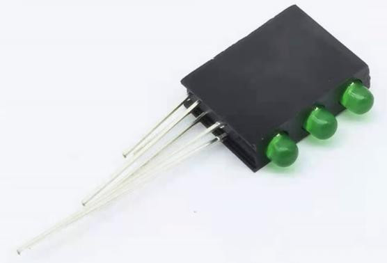 Green 3MM Three Hole LED Light Holder with (Left + Right -) Light