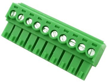 Зеленые клеммные колодки KF2EDGK-10P (гнездовые, 3.5 мм, 10P, PCB)