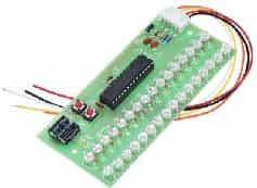 Индикатор уровня VU (16 LED, 2 канала, MCU, 8-12В, зеленый, регулируемые паттерны)