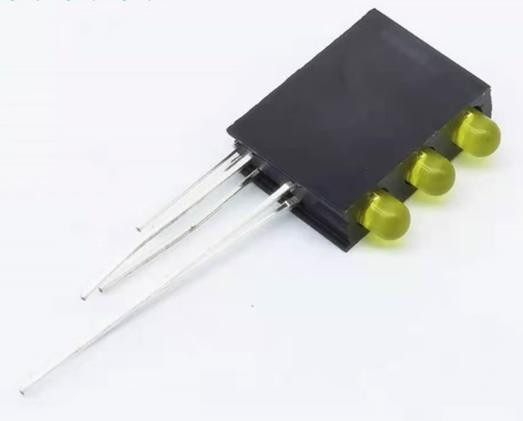 Yellow 3MM Three Hole LED Light Holder with (Left + Right -) Light