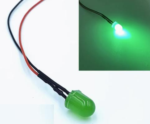 22-28V 8MM Green LED Indicator Light with 20CM Cable