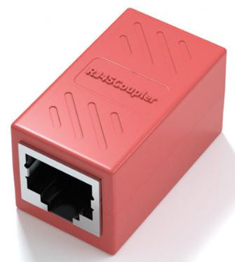 Красный адаптер RJ45 Female-Female (CAT6, сетевой Ethernet LAN)