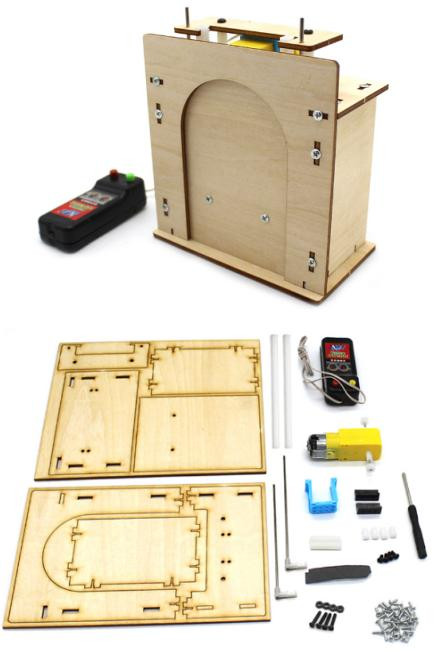 Креативный Образовательный Деревянный Подъемный Затвор для Сборки (DIY, дерево, без батареек в комплекте, китайская спецификация)